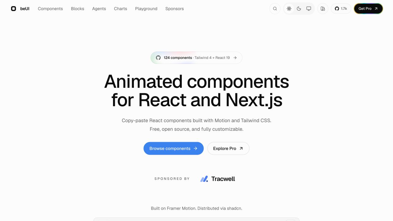 beUI website screenshot
